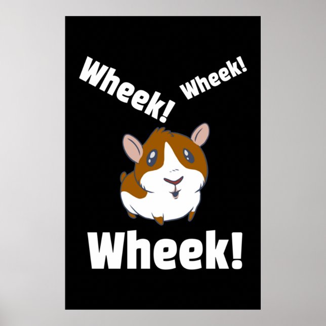 Poster Guinea pig Wheek! Wheek! (Devant)