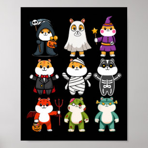 Poster Guinée Cochon Éffrayant fantôme Horreur Citrouille