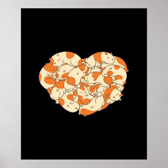 Poster Guinée Coeur de porc | Bébé mignon guinéen cochon (Devant)