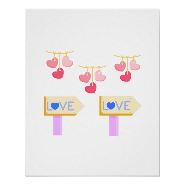 Poster Guirlande de coeurs de la Saint-Valentin (Devant)