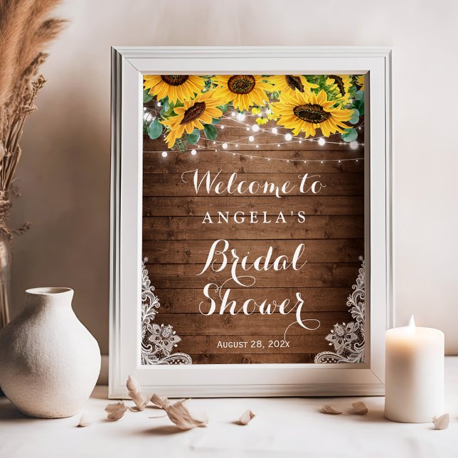 Poster Guirlande de Tournesols Rustiques pour Mariage Cha (Créateur téléchargé)