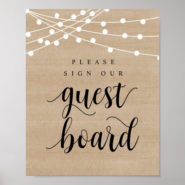 Poster Guirlande Lumineuse, Panneau de Mariage Panneau de (Devant)