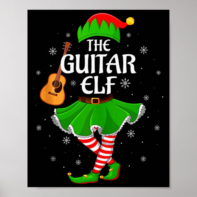 Poster Guitar Elf Christmas Family Girls Women Elf Squad  (Devant)