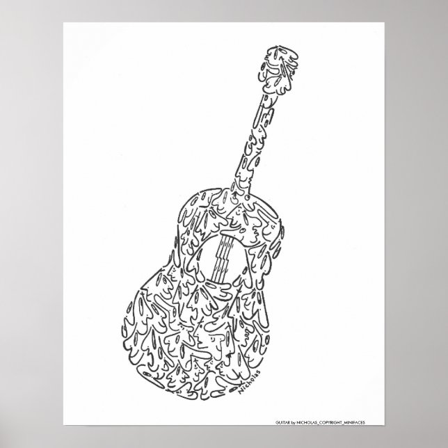 Poster GUITAR par NICHOLAS_COPYRIGHT_MINIFACES (Devant)