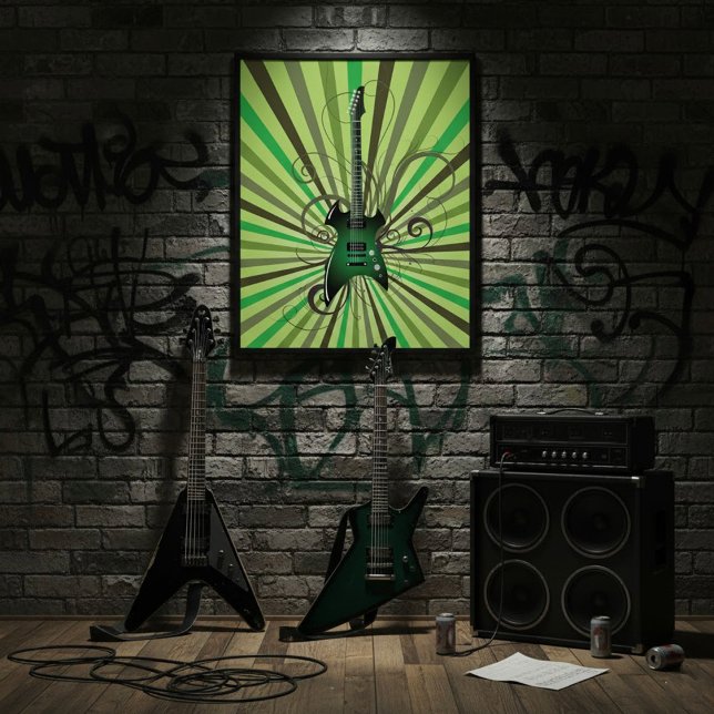 Poster Guitar vert (Créateur téléchargé)