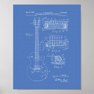 Poster Guitare 1955 Brevet d'Art - Plan directeur