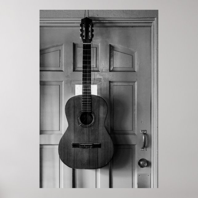 Poster Guitare à la porte (Devant)