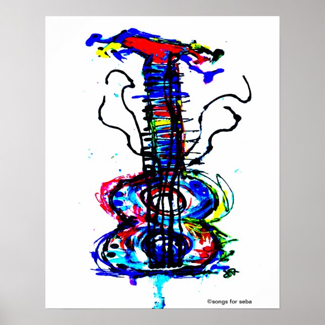 Poster Guitare Abstraite (Devant)
