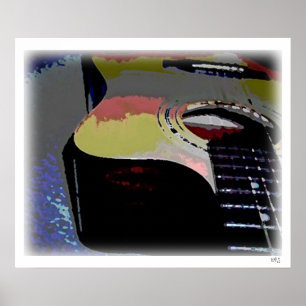 Poster Guitare acoustique (aquarelle)