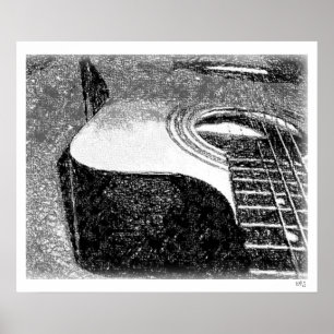 Poster Guitare acoustique (croquis)