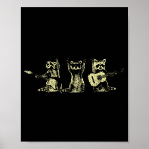 Poster Guitare Acoustique Électrique Groupe de Musique de