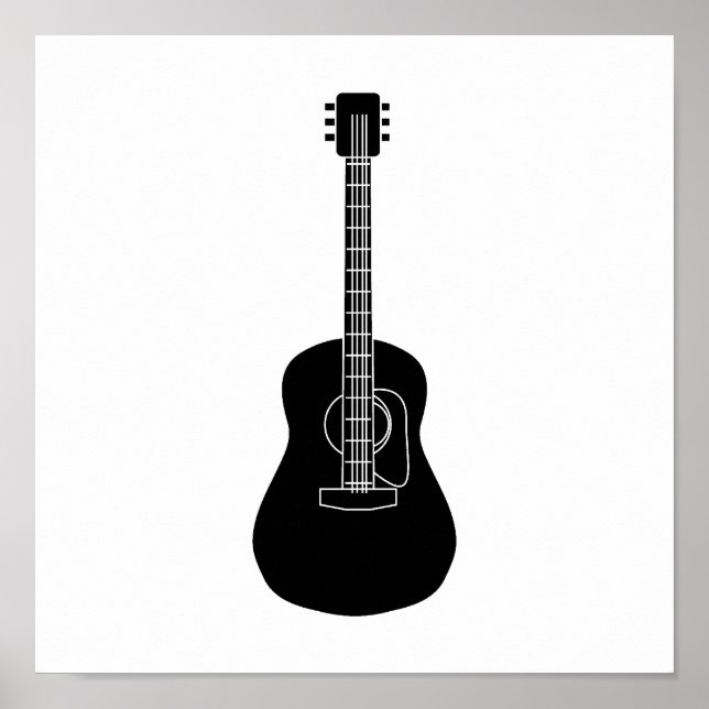Poster Guitare acoustique Noir (Devant)