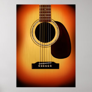 Poster Guitare acoustique Sunburst
