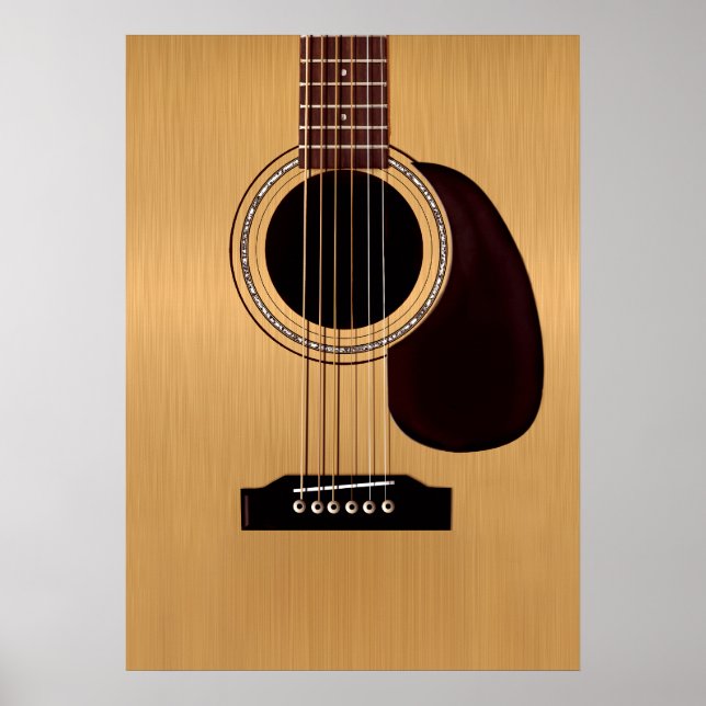 Poster Guitare acoustique supérieure épicéa (Devant)