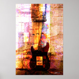 Poster Guitare au milieu