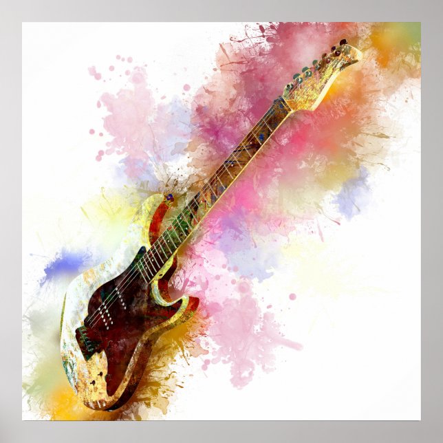 Poster Guitare colorée (Devant)