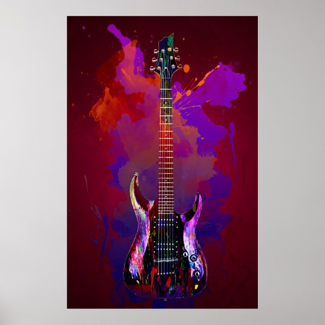 Poster Guitare colorée (Devant)