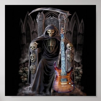 Poster Guitare de faucheuse en enfer