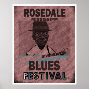 Poster Guitare de festival de bleus de Rosedale