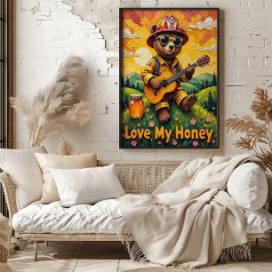 Poster Guitare de la Vallée d'Or : Ballade florale de l'o