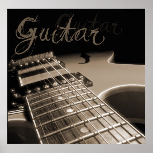 Poster Guitare électrique 2 - Brown