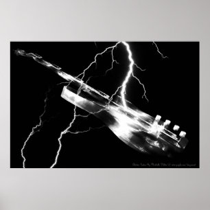 Poster GUITARE ÉLECTRIQUE blanche