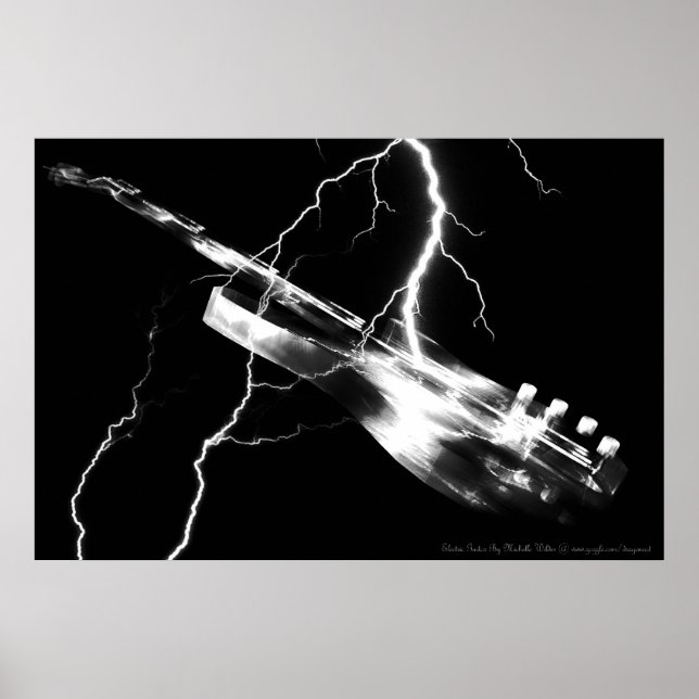 Poster GUITARE ÉLECTRIQUE blanche (Devant)