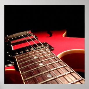 Poster Guitare électrique - Rouge original