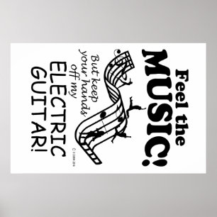 Poster Guitare Électrique Sentez La Musique