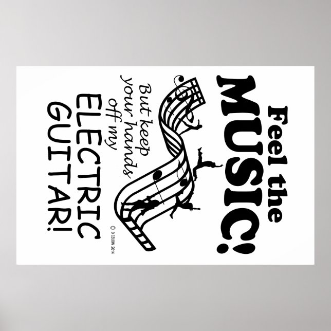 Poster Guitare Électrique Sentez La Musique (Devant)