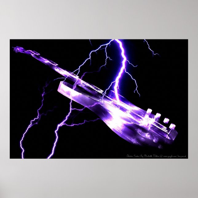 Poster GUITARE ÉLECTRIQUE violet (Devant)