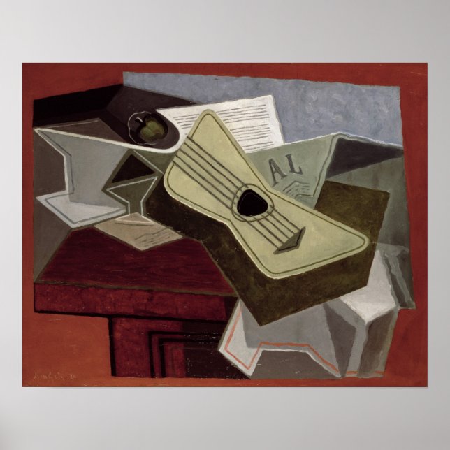 Poster Guitare et journal, 1925 (Devant)
