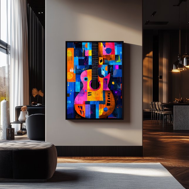 Poster Guitare Expressionniste Géométrie - Musique vive A (Créateur téléchargé)