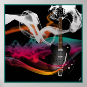 Poster Guitare fumante
