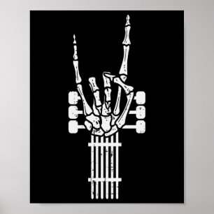 Poster Guitare Skeleton Rock n Roll Rocker Sign Punk Hall