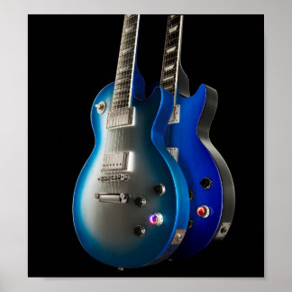 Poster Guitares électriques bleues