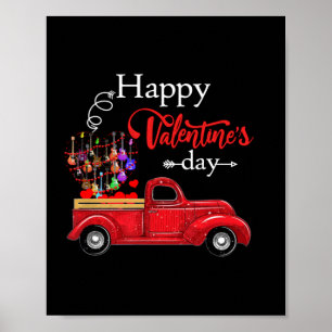 Poster Guitariste Joyeuse Saint-Valentin Guitariste Anniv