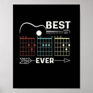 Poster Guitariste Meilleur papa Jour d'anniversaire