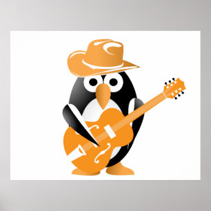 Poster Guitariste pingouin