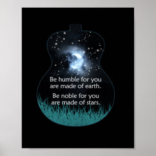 Poster Guitariste Sois Humble Car Tu Es Fait De Terre Noë