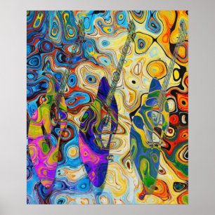 Poster Guitarras abstractas