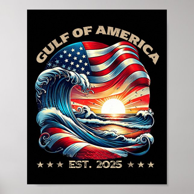 Poster Gulf Of United States Of America Est 2025 Beach Re (Devant)