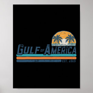 Poster Gulf Of Us America Est 2025 Retro Vintage Beach 11