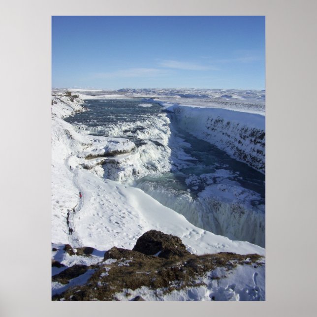 Poster Gulfoss Falls Islande (Devant)