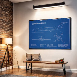 Poster Gulfstream G500 - Plan directeur de l'avion AD