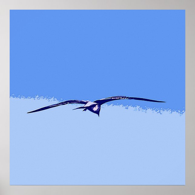 Poster Gull de mer en vol (Devant)