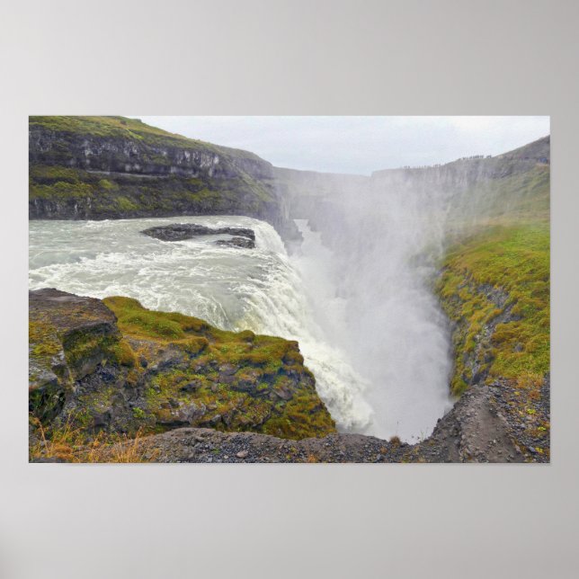 Poster Gullfoss, Cascade d'Or, Islande (Devant)