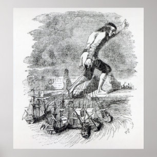 Poster Gulliver a volé la flotte blefuscudienne