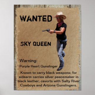 Poster Gunslinger de l'affiche Recherchée de l'ouest