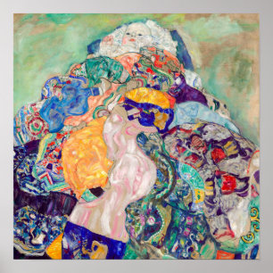 Poster Gustav Klimt - Bébé / Berceau